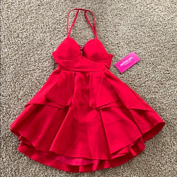 PromGirl Dresses & Skirts - Short Red Strappy Back Dress PromGirl Dresses & Skirts - Short Red Strappy Back Dress